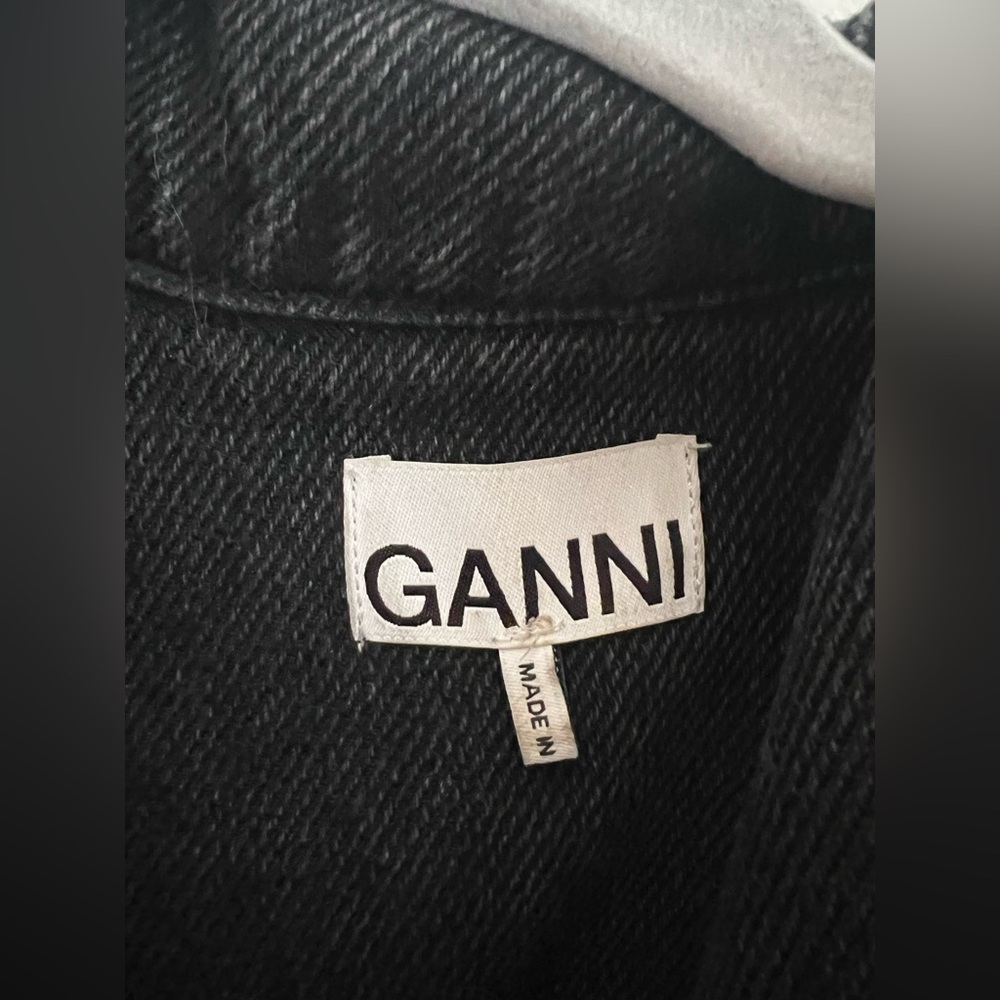 Ganni Washed Black Denim Mini Dress - Picture 4 of 6